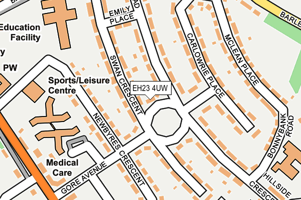 EH23 4UW map - OS OpenMap – Local (Ordnance Survey) EH23 4UW map - OS OpenMap – Local (Ordnance Survey)