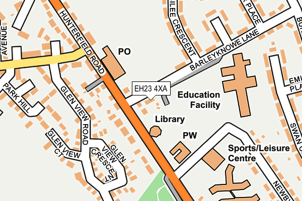 EH23 4XA map - OS OpenMap – Local (Ordnance Survey) EH23 4XA map - OS OpenMap – Local (Ordnance Survey)