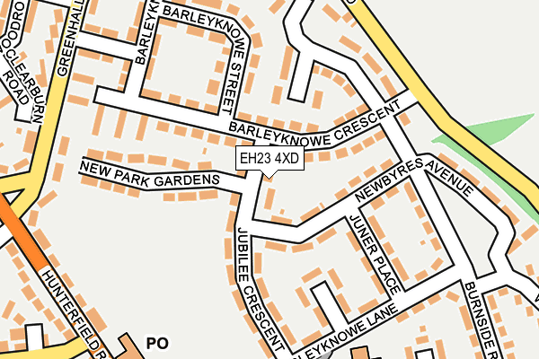EH23 4XD map - OS OpenMap – Local (Ordnance Survey) EH23 4XD map - OS OpenMap – Local (Ordnance Survey)