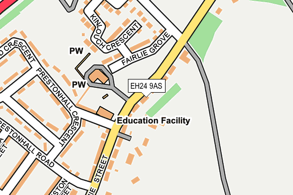 EH24 9AS map - OS OpenMap – Local (Ordnance Survey) EH24 9AS map - OS OpenMap – Local (Ordnance Survey)