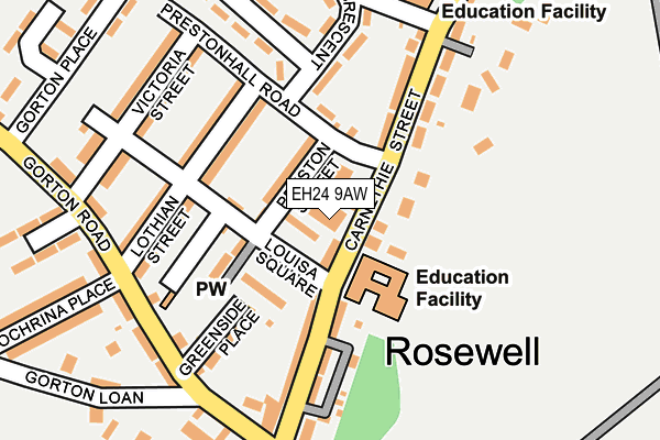EH24 9AW map - OS OpenMap – Local (Ordnance Survey) EH24 9AW map - OS OpenMap – Local (Ordnance Survey)