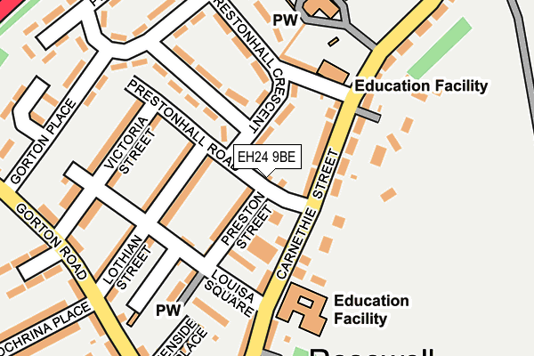EH24 9BE map - OS OpenMap – Local (Ordnance Survey) EH24 9BE map - OS OpenMap – Local (Ordnance Survey)