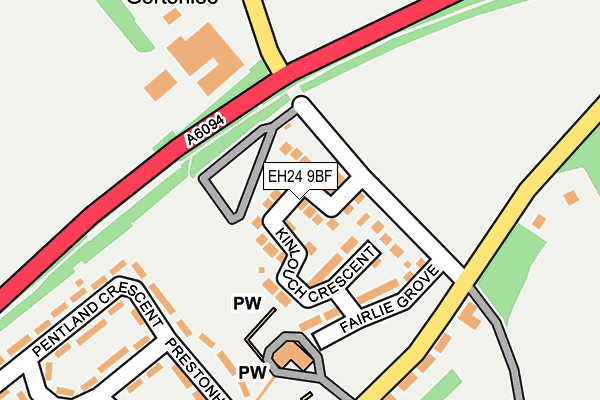 EH24 9BF map - OS OpenMap – Local (Ordnance Survey) EH24 9BF map - OS OpenMap – Local (Ordnance Survey)