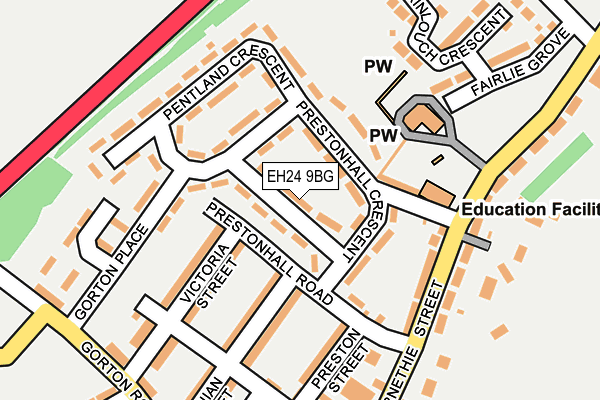 EH24 9BG map - OS OpenMap – Local (Ordnance Survey) EH24 9BG map - OS OpenMap – Local (Ordnance Survey)
