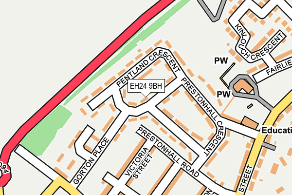 EH24 9BH map - OS OpenMap – Local (Ordnance Survey) EH24 9BH map - OS OpenMap – Local (Ordnance Survey)