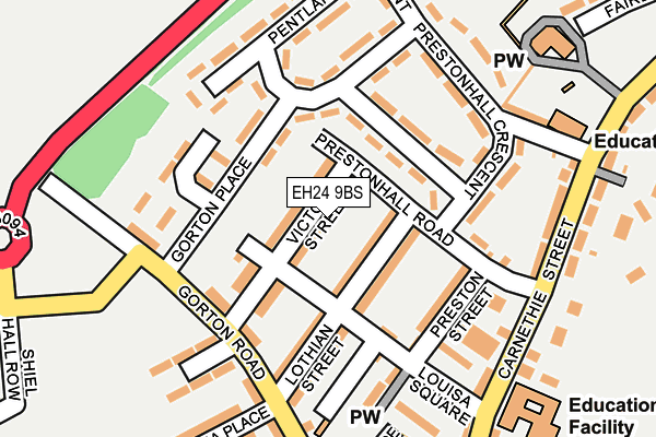 EH24 9BS map - OS OpenMap – Local (Ordnance Survey) EH24 9BS map - OS OpenMap – Local (Ordnance Survey)