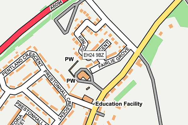 EH24 9BZ map - OS OpenMap – Local (Ordnance Survey) EH24 9BZ map - OS OpenMap – Local (Ordnance Survey)