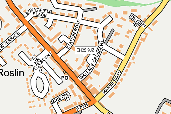 EH25 9JZ map - OS OpenMap – Local (Ordnance Survey) EH25 9JZ map - OS OpenMap – Local (Ordnance Survey)