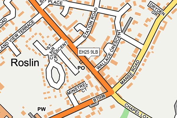 EH25 9LB map - OS OpenMap – Local (Ordnance Survey) EH25 9LB map - OS OpenMap – Local (Ordnance Survey)
