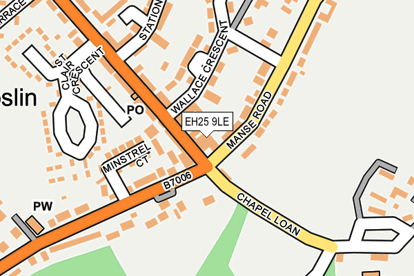 EH25 9LE map - OS OpenMap – Local (Ordnance Survey) EH25 9LE map - OS OpenMap – Local (Ordnance Survey)