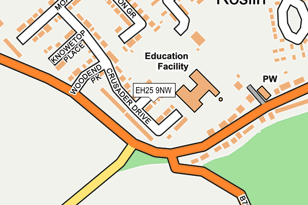 EH25 9NW map - OS OpenMap – Local (Ordnance Survey) EH25 9NW map - OS OpenMap – Local (Ordnance Survey)