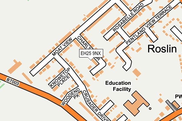 EH25 9NX map - OS OpenMap – Local (Ordnance Survey) EH25 9NX map - OS OpenMap – Local (Ordnance Survey)
