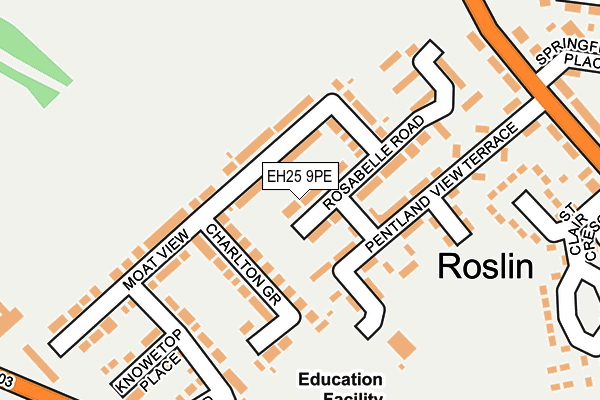 EH25 9PE map - OS OpenMap – Local (Ordnance Survey) EH25 9PE map - OS OpenMap – Local (Ordnance Survey)