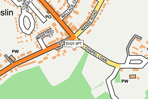 EH25 9PT map - OS OpenMap – Local (Ordnance Survey) EH25 9PT map - OS OpenMap – Local (Ordnance Survey)