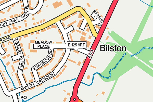 EH25 9RT map - OS OpenMap – Local (Ordnance Survey) EH25 9RT map - OS OpenMap – Local (Ordnance Survey)