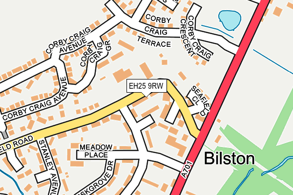 EH25 9RW map - OS OpenMap – Local (Ordnance Survey) EH25 9RW map - OS OpenMap – Local (Ordnance Survey)