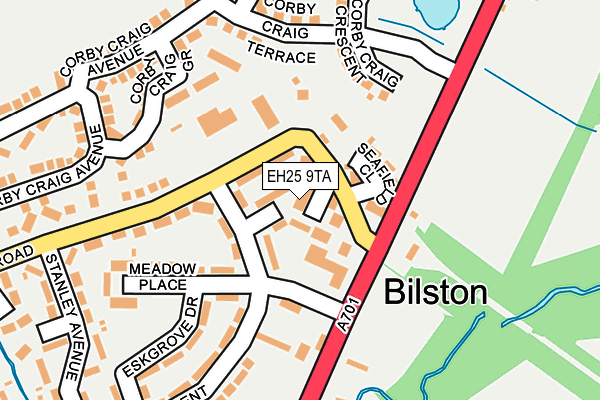 EH25 9TA map - OS OpenMap – Local (Ordnance Survey) EH25 9TA map - OS OpenMap – Local (Ordnance Survey)
