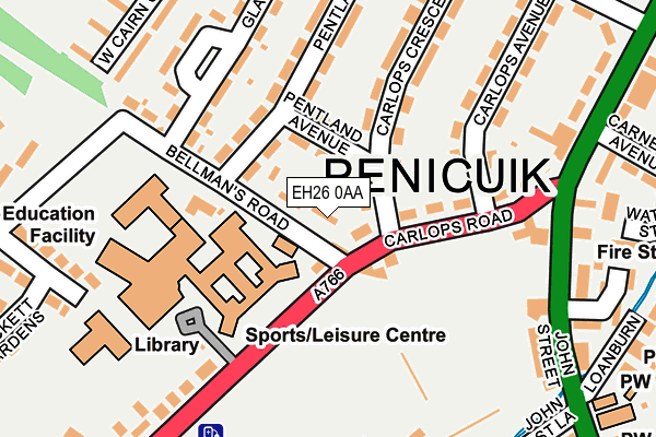EH26 0AA map - OS OpenMap – Local (Ordnance Survey) EH26 0AA map - OS OpenMap – Local (Ordnance Survey)