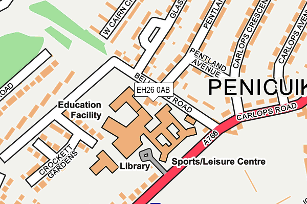EH26 0AB map - OS OpenMap – Local (Ordnance Survey) EH26 0AB map - OS OpenMap – Local (Ordnance Survey)