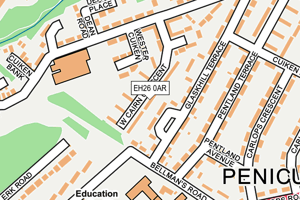 EH26 0AR map - OS OpenMap – Local (Ordnance Survey) EH26 0AR map - OS OpenMap – Local (Ordnance Survey)