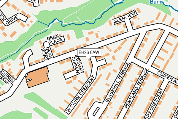 EH26 0AW map - OS OpenMap – Local (Ordnance Survey) EH26 0AW map - OS OpenMap – Local (Ordnance Survey)