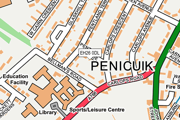 EH26 0DL map - OS OpenMap – Local (Ordnance Survey) EH26 0DL map - OS OpenMap – Local (Ordnance Survey)