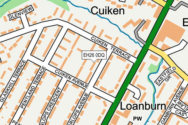 EH26 0DQ map - OS OpenMap – Local (Ordnance Survey)
