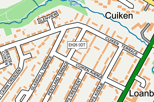 EH26 0DT map - OS OpenMap – Local (Ordnance Survey) EH26 0DT map - OS OpenMap – Local (Ordnance Survey)