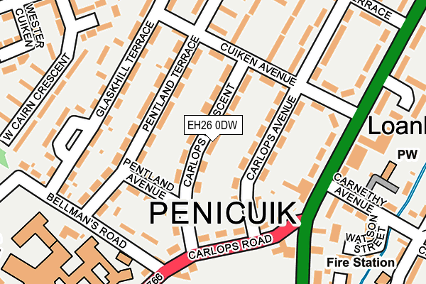 EH26 0DW map - OS OpenMap – Local (Ordnance Survey)