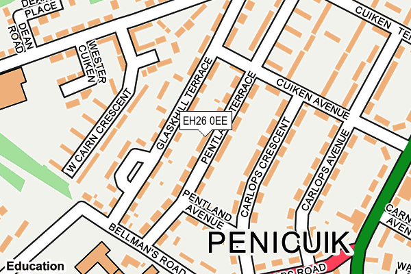 EH26 0EE map - OS OpenMap – Local (Ordnance Survey) EH26 0EE map - OS OpenMap – Local (Ordnance Survey)