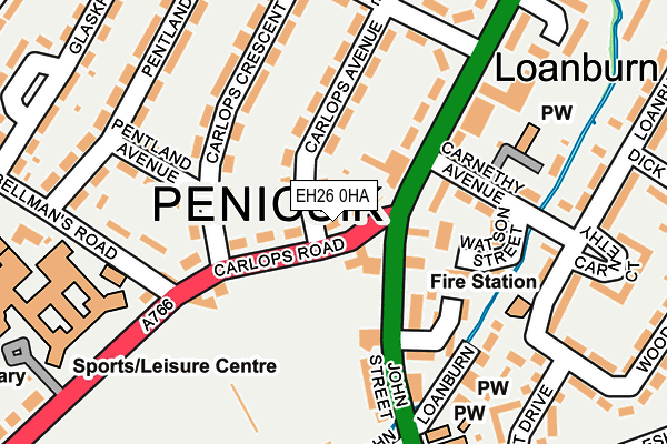 EH26 0HA map - OS OpenMap – Local (Ordnance Survey) EH26 0HA map - OS OpenMap – Local (Ordnance Survey)