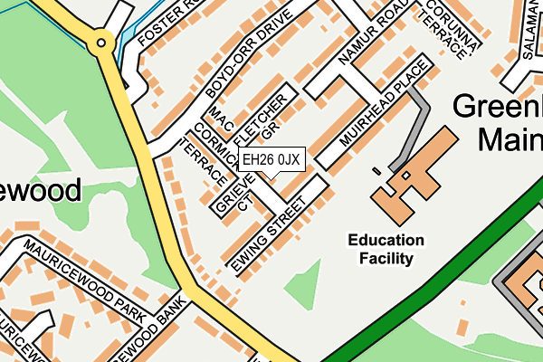 EH26 0JX map - OS OpenMap – Local (Ordnance Survey) EH26 0JX map - OS OpenMap – Local (Ordnance Survey)
