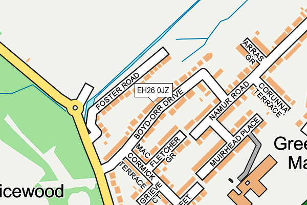EH26 0JZ map - OS OpenMap – Local (Ordnance Survey) EH26 0JZ map - OS OpenMap – Local (Ordnance Survey)