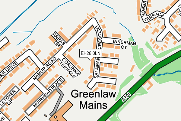 EH26 0LN map - OS OpenMap – Local (Ordnance Survey)