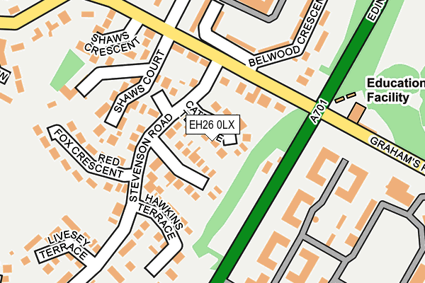 EH26 0LX map - OS OpenMap – Local (Ordnance Survey) EH26 0LX map - OS OpenMap – Local (Ordnance Survey)
