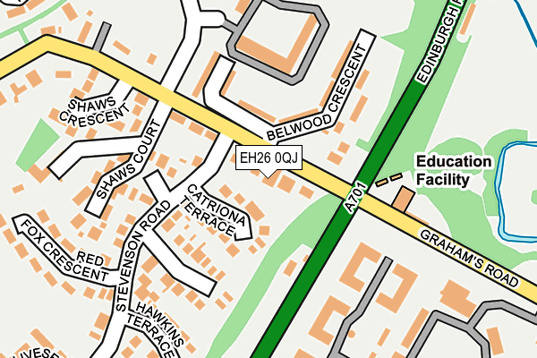 EH26 0QJ map - OS OpenMap – Local (Ordnance Survey) EH26 0QJ map - OS OpenMap – Local (Ordnance Survey)