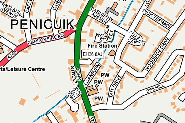 EH26 8AJ map - OS OpenMap – Local (Ordnance Survey) EH26 8AJ map - OS OpenMap – Local (Ordnance Survey)