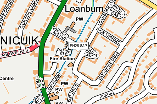 EH26 8AP map - OS OpenMap – Local (Ordnance Survey) EH26 8AP map - OS OpenMap – Local (Ordnance Survey)