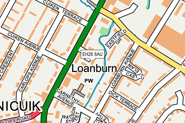 EH26 8AU map - OS OpenMap – Local (Ordnance Survey) EH26 8AU map - OS OpenMap – Local (Ordnance Survey)