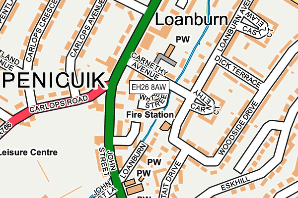 EH26 8AW map - OS OpenMap – Local (Ordnance Survey) EH26 8AW map - OS OpenMap – Local (Ordnance Survey)