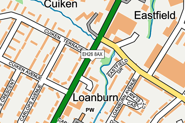 EH26 8AX map - OS OpenMap – Local (Ordnance Survey) EH26 8AX map - OS OpenMap – Local (Ordnance Survey)