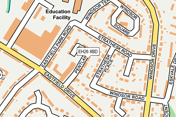 EH26 8BD map - OS OpenMap – Local (Ordnance Survey) EH26 8BD map - OS OpenMap – Local (Ordnance Survey)