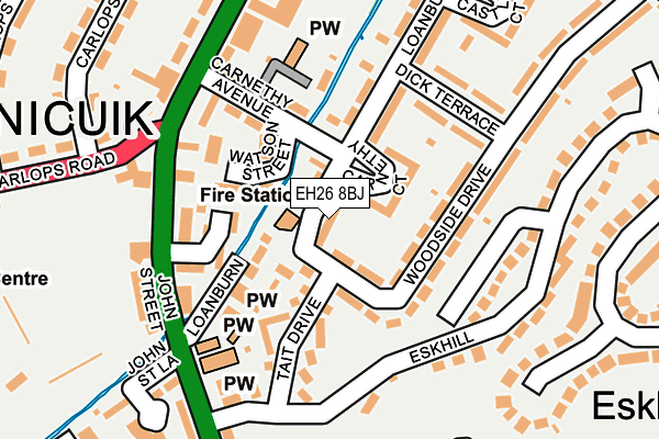 EH26 8BJ map - OS OpenMap – Local (Ordnance Survey) EH26 8BJ map - OS OpenMap – Local (Ordnance Survey)