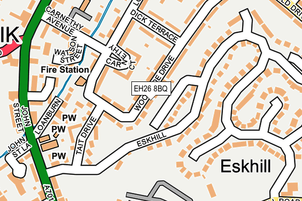 EH26 8BQ map - OS OpenMap – Local (Ordnance Survey) EH26 8BQ map - OS OpenMap – Local (Ordnance Survey)