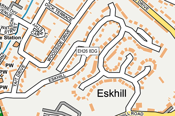 EH26 8DG map - OS OpenMap – Local (Ordnance Survey) EH26 8DG map - OS OpenMap – Local (Ordnance Survey)
