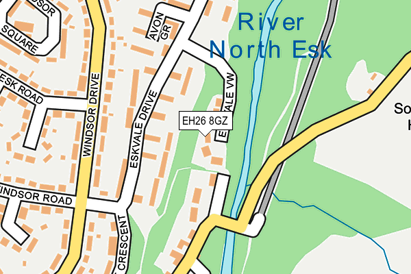 EH26 8GZ map - OS OpenMap – Local (Ordnance Survey) EH26 8GZ map - OS OpenMap – Local (Ordnance Survey)