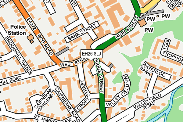 EH26 8LJ map - OS OpenMap – Local (Ordnance Survey) EH26 8LJ map - OS OpenMap – Local (Ordnance Survey)