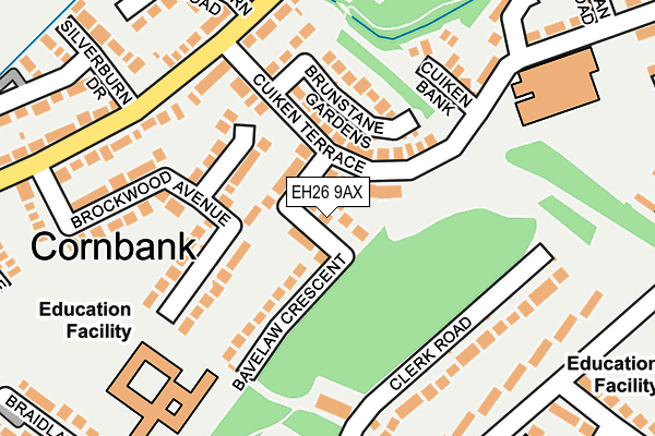 EH26 9AX map - OS OpenMap – Local (Ordnance Survey) EH26 9AX map - OS OpenMap – Local (Ordnance Survey)