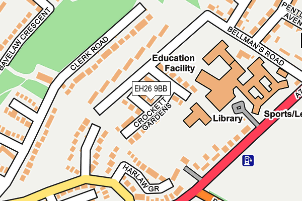 EH26 9BB map - OS OpenMap – Local (Ordnance Survey) EH26 9BB map - OS OpenMap – Local (Ordnance Survey)