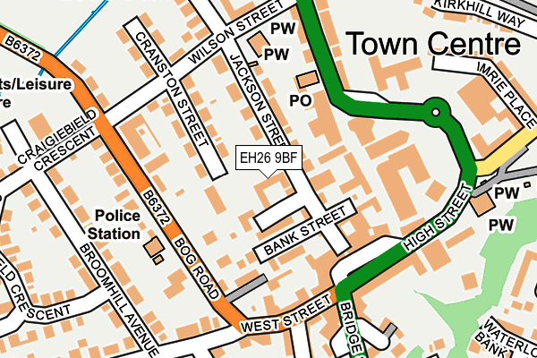 EH26 9BF map - OS OpenMap – Local (Ordnance Survey) EH26 9BF map - OS OpenMap – Local (Ordnance Survey)